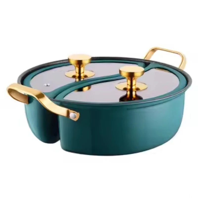 Mandarin duck pot with two lids 304 stainless steel sub-pot non-stick pan Double flavor hot pot
