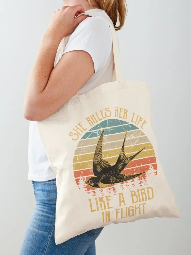 Stevie Nicks She Rules Her Life Like A Bird In Flight Vintage Tote Bag female bag women bag Cloth bags Shopper