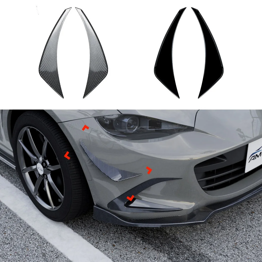 

For Mazda MX-5 Miata ND 2016+ Car Front Spoiler Side Wing Wind Knife Spoiler Grille Side Canards Auto Part Splitter Accessories