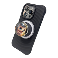 3D Crystal Ball Cute Hedgehog Phone Holder Case Stand For Magsafe Magnetic Bracket For iPhone 17 iPhone 16Pro Samsung Griptok