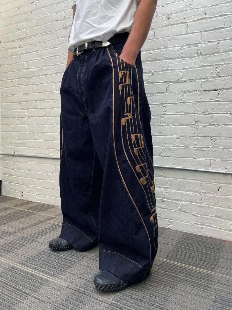 الهيب هوب Harajuku الشارع الشهير الرجعية المتضخم غسلها الجينز الرجال Y2K الأمريكية روك عادية العصرية فضفاض مستقيم واسعة الساق السراويل النساء