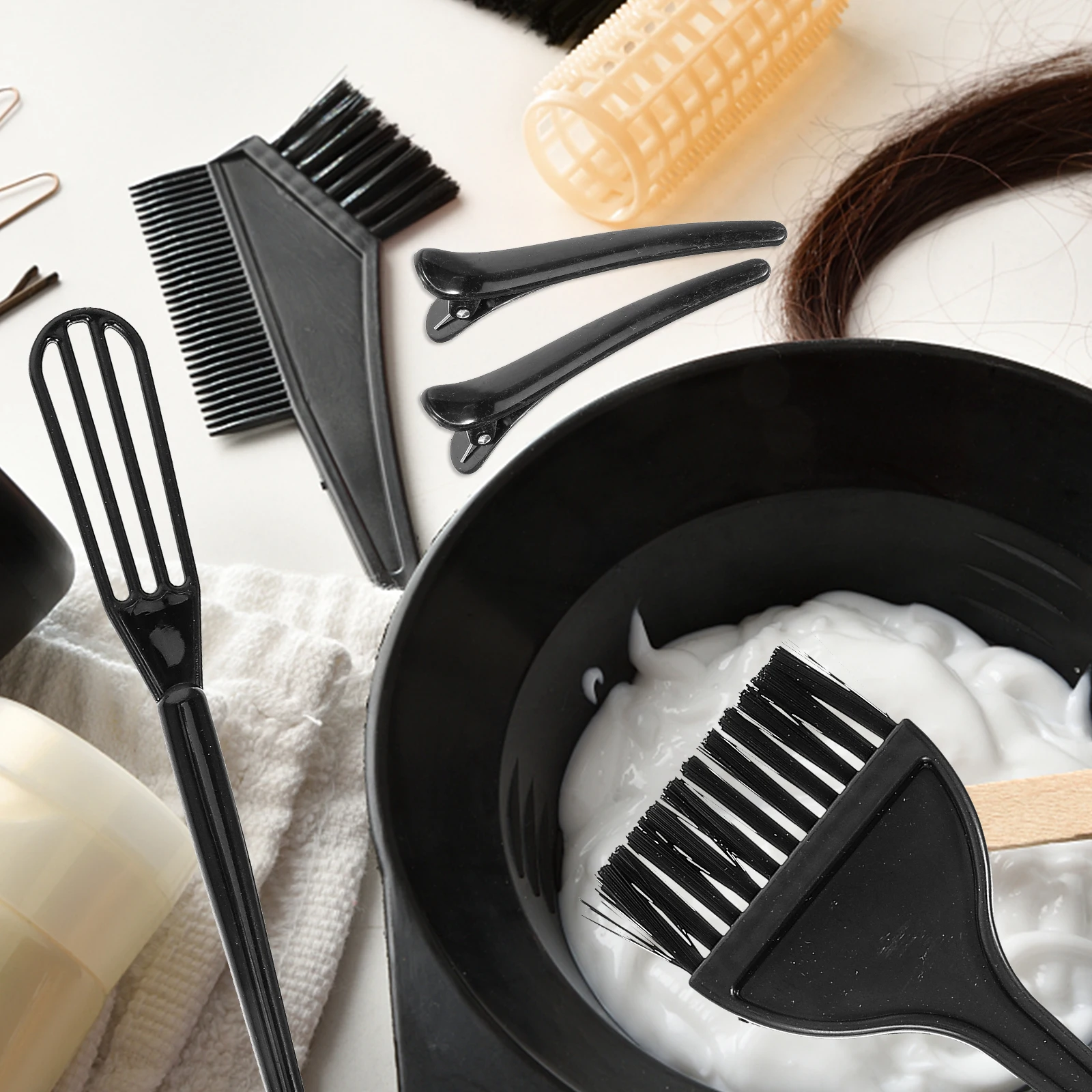 

1 Set Professional Hair Dye Kit Durable Long-Lasting Tools Salon Home Use Bowl Brush Tinting Accessories No Mess