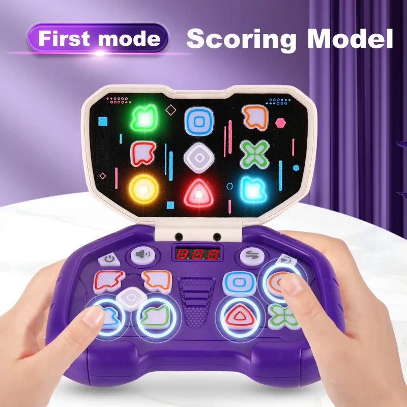 อิเล็กทรอนิกส์เพลงจังหวะปริศนาเกม Montessori กระเป๋าเดินทางของเล่น Light Up การศึกษา Sensory Fast Push ตารางเกม