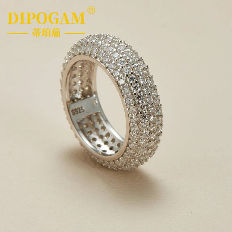 Quiet Luxury Wind Heavy Industry High Grade Full Diamond Moissanite Ring S925 Pure Silver Wide Edition Women's Star Ring