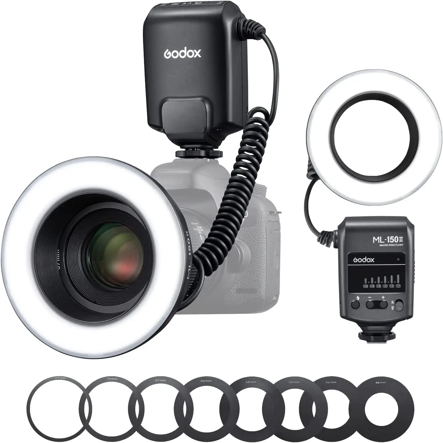 

Макро-кольцевая вспышка с 8 переходными кольцами для DSLR-камер, идеально подходит для съемки насекомых, цветов, портретов, еды и стоматологической фотографии.