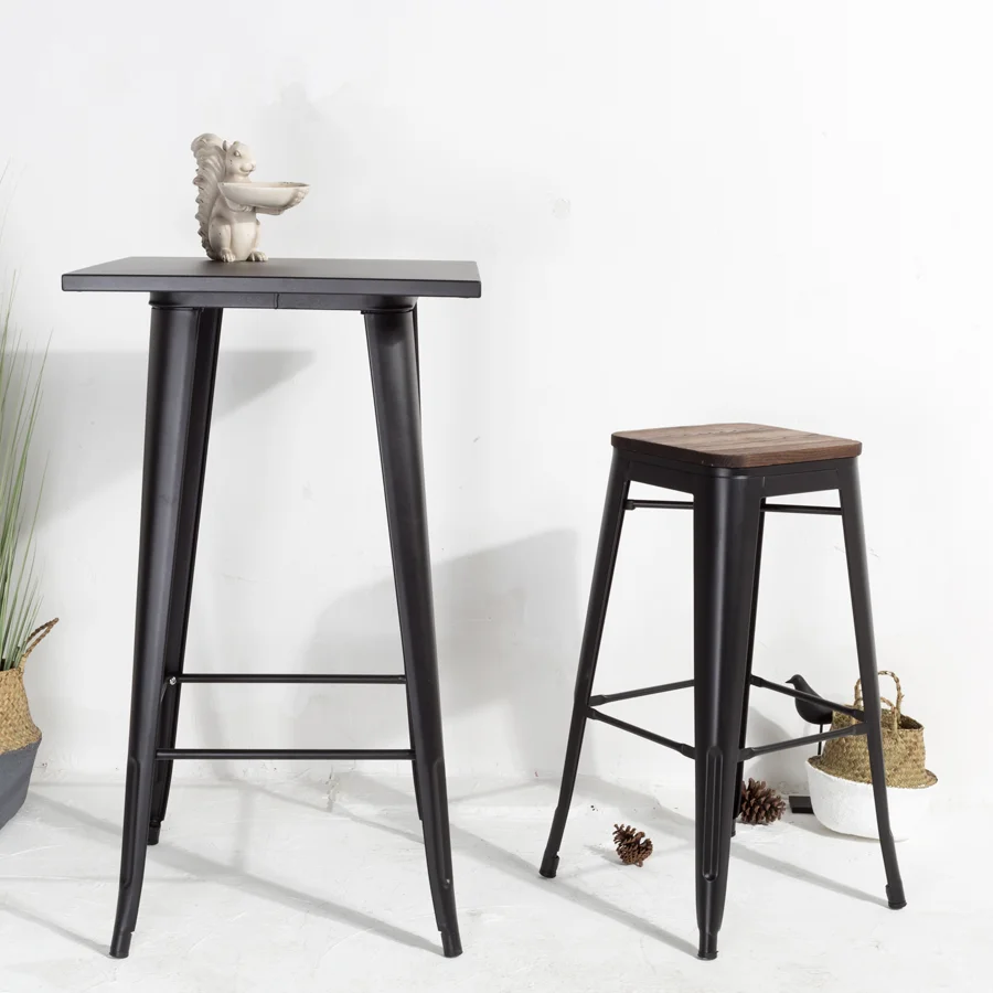 

Colorful Iron Bar Stool Wood Seat Cheap Price Chairs Stools