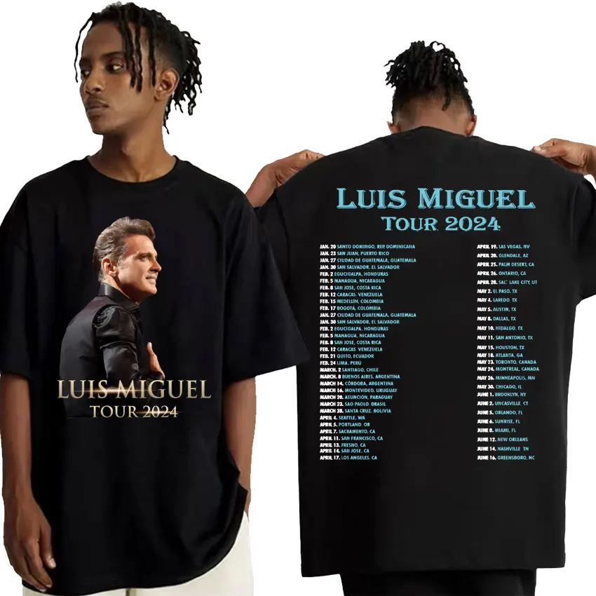 90s Retro Luis Miguel Tour 2024 Graphic Tshirt for Men Fashion Harajuku Streetwear T Shirt Man Hip Hop Punk High Quality T-shirt