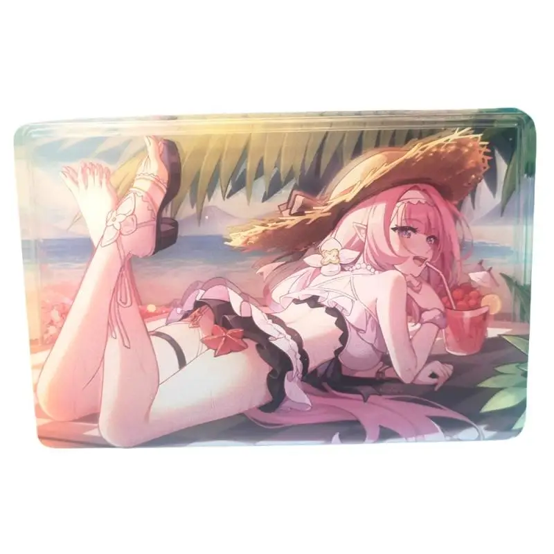 Goddess Story Collapse Kiana Elysia Anime Characters Acrylic Quicksand Card Rare Toys Collection Flash Card Christmas Gift