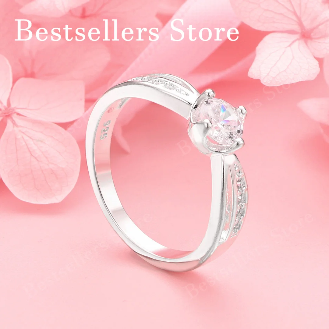 

1 кольцо из стерлингового серебра 925 пробы с 7-10 роскошными цирконами, подарок для женщин, украшения, свадебные аксессуары