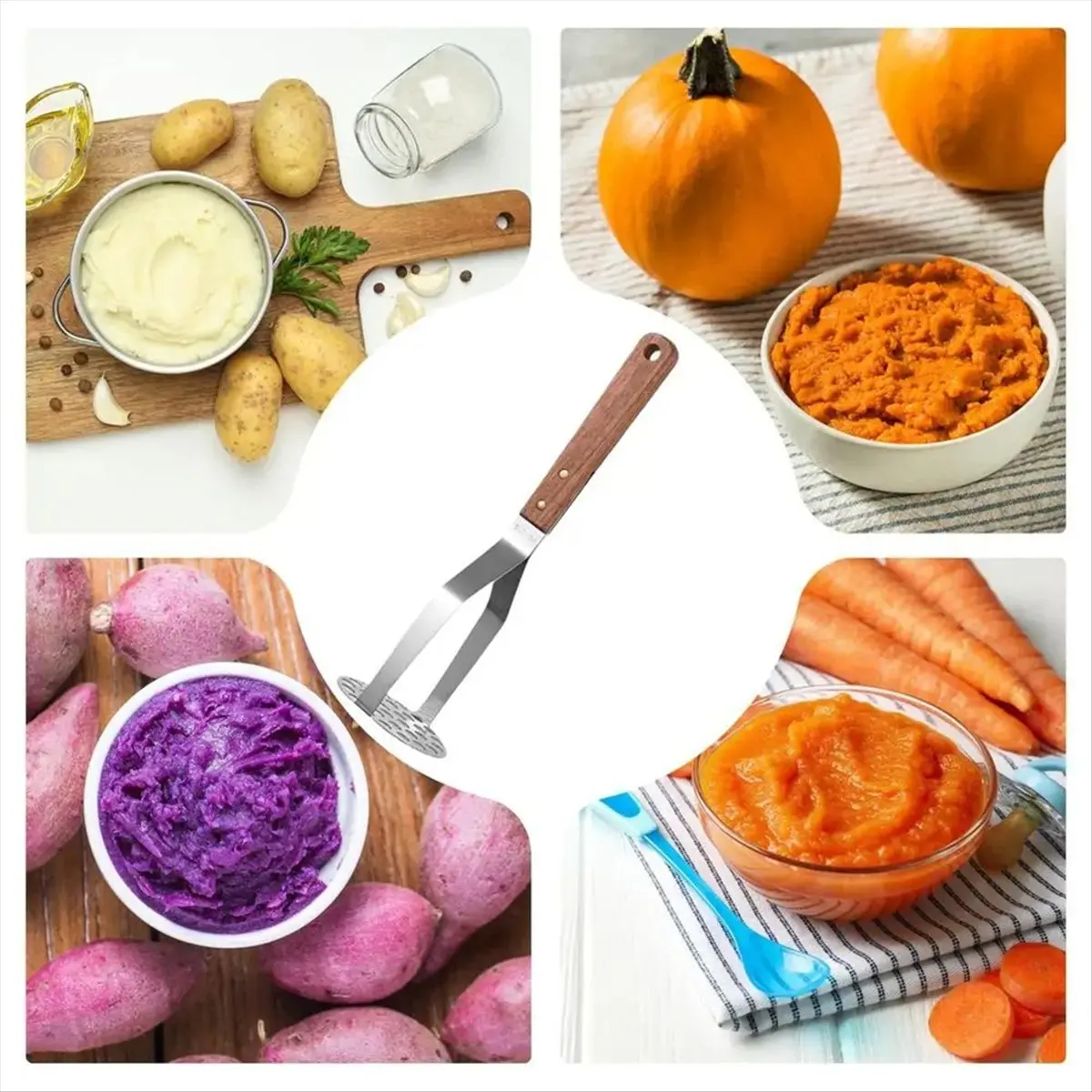 2025+ Kitchen Gadget Mud Masher Puree Juice Maker Stainless Steel Potatoes Crusher Pusher Fruit Tools Cocina Cozinha