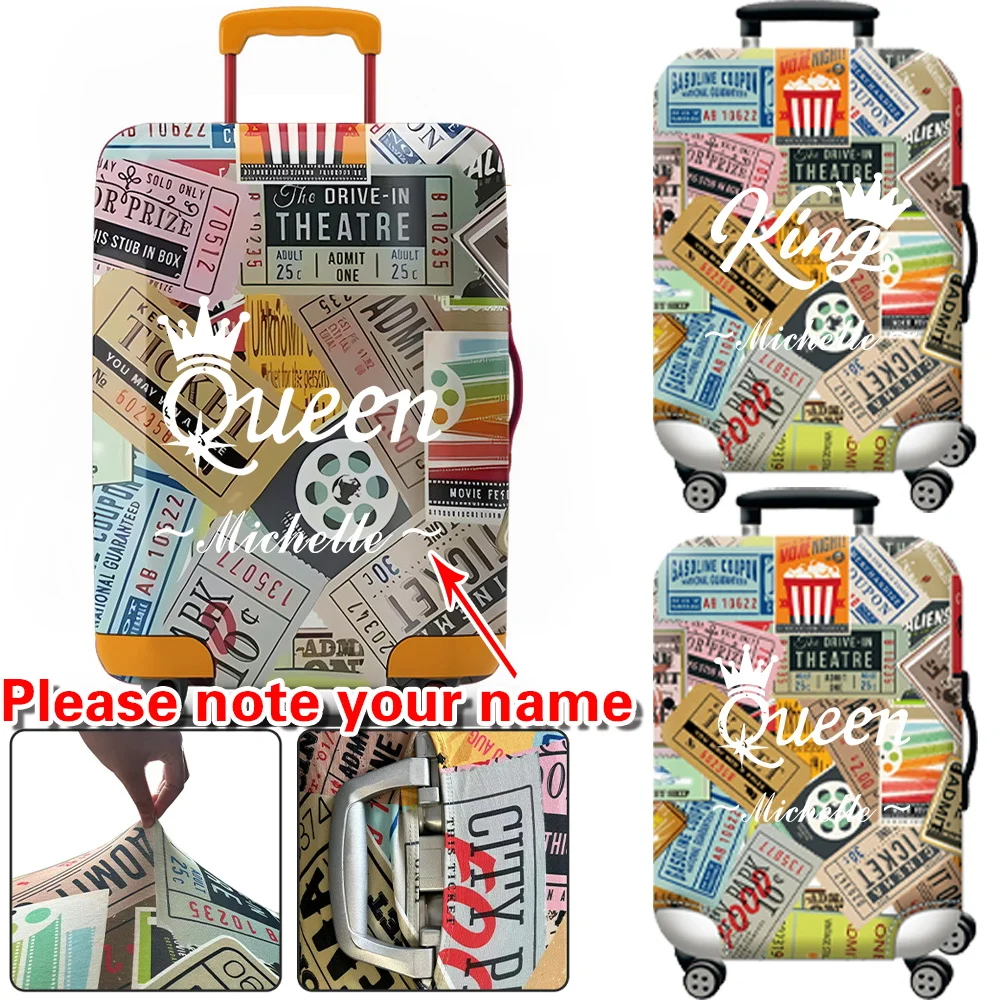 

Персонализированная крышка коробки на тележке с индивидуальным именем, толстые эластичные чехлы для багажа, защита, износостойкий чемодан 18-32 дюймов, подходит