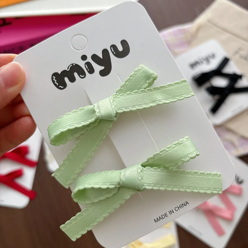 2pcs/set Baby Hair Clip for Girls Ballet Style Solid Color Bangs Clips Princess Small Fresh Hair Accessories Kids Headdress image 2