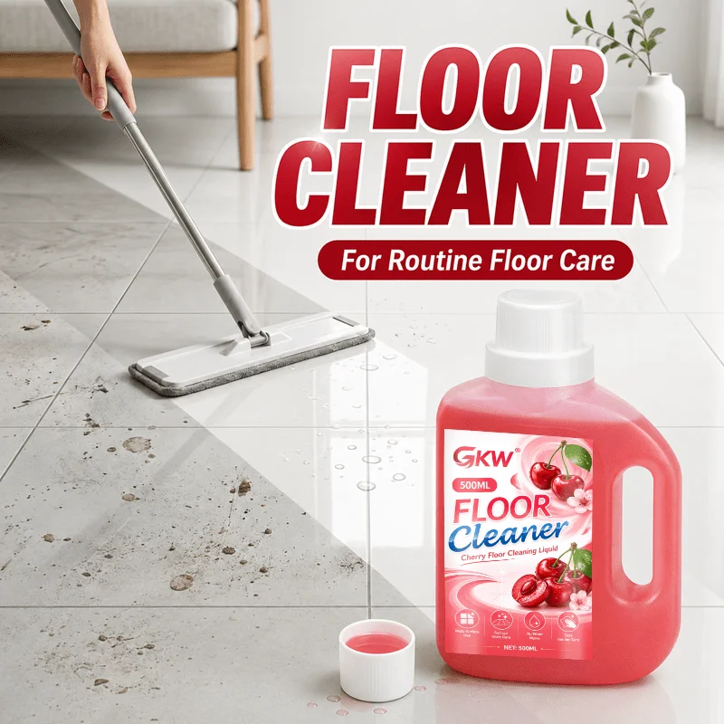 Cherry‑Scent Floor Cleaner, Watermark‑Free, Fast‑Dissolving, Removes Dirt & Limescale, Shines Floors & Tiles