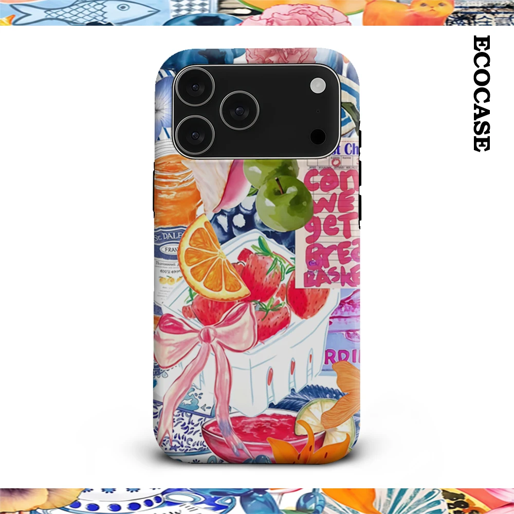 Obst und Blumen IPhone 17 Must-Haves Handyhülle für IPhone 17 16 15 14 13 12 11 Pro Max Plus Doppelschichtige Rückseite