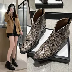 Casual Western Cowboy Ankle Boots Women Cowgirl Booties Short Cossacks Botas High Heels Shoes Comfortable Women's Shoe Plus Size