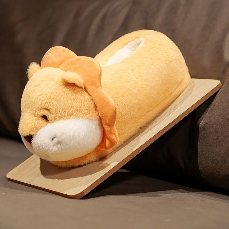 Kawaii cartoon lion stuffed animal warm home cotton slippers cute couple style lion non slip sole winter nest shoes