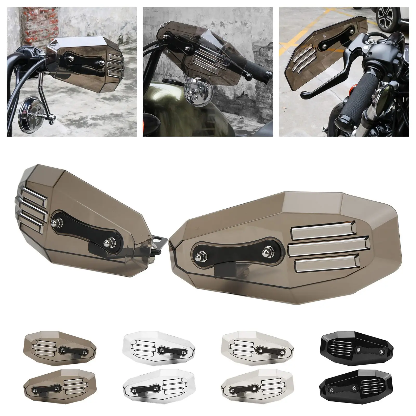 2PCS Motorcycle Hand Guard Protective  Polycarbonate Motorbike Accessory Autocycle Accessory Motorbike Hand Wind Guards