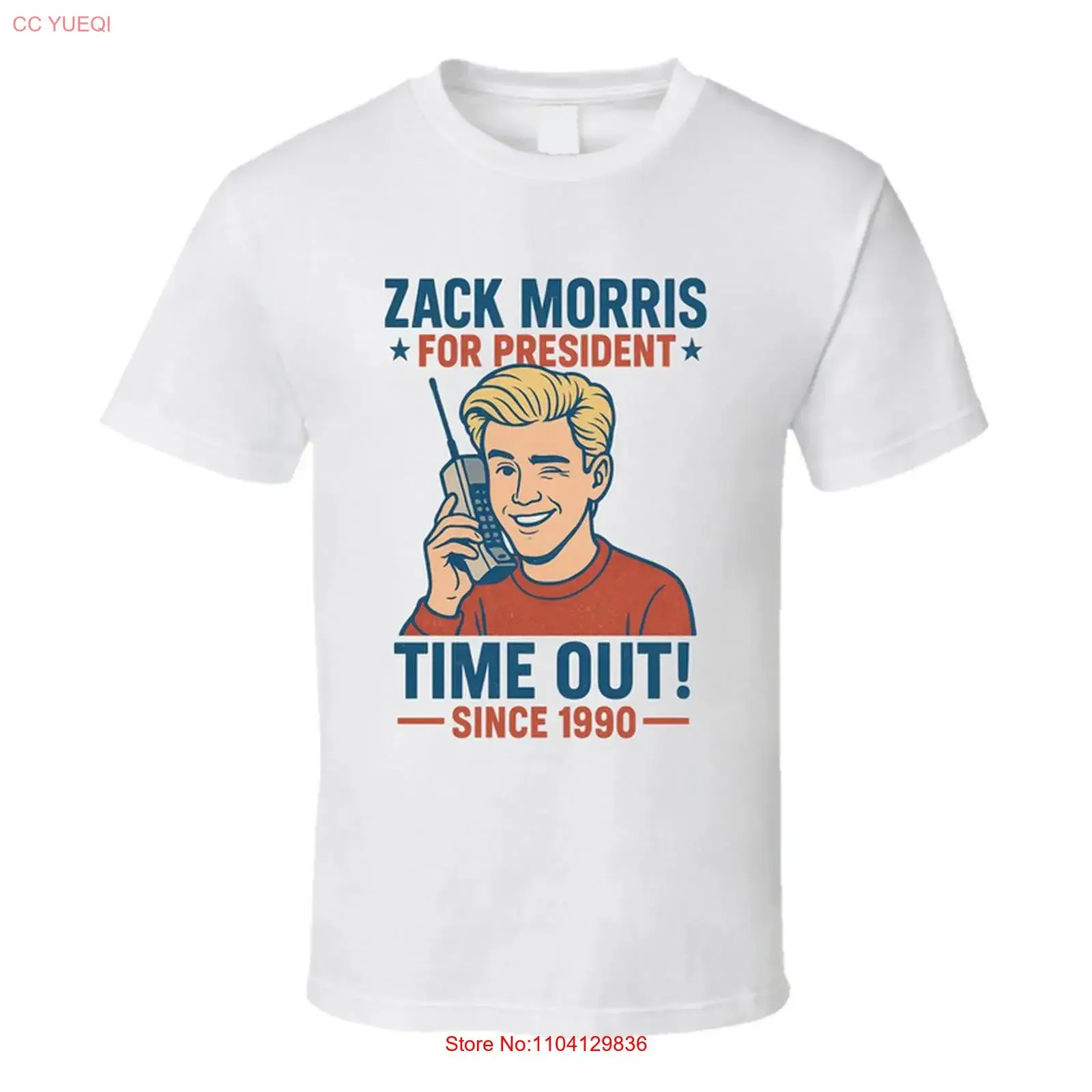 Camiseta para fanáticos de la serie de televisión Zack Morris For President Time Out Since 1990 Saved By The Bell, estilo vintage, lavada, cómoda y elástica