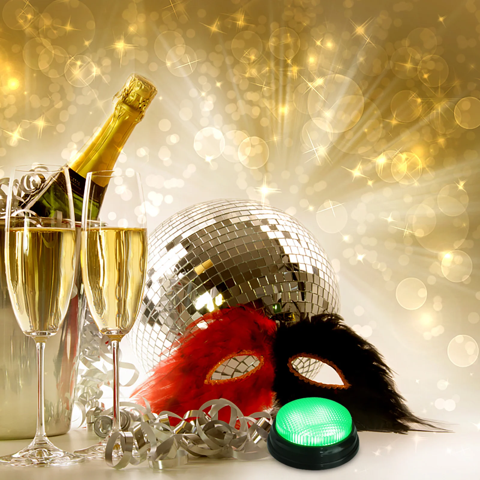 Bouton électronique sonore et lumineux, accessoire de jeu pour cadeaux de fête, farces de bureau de nuit, activité de compétition interactive