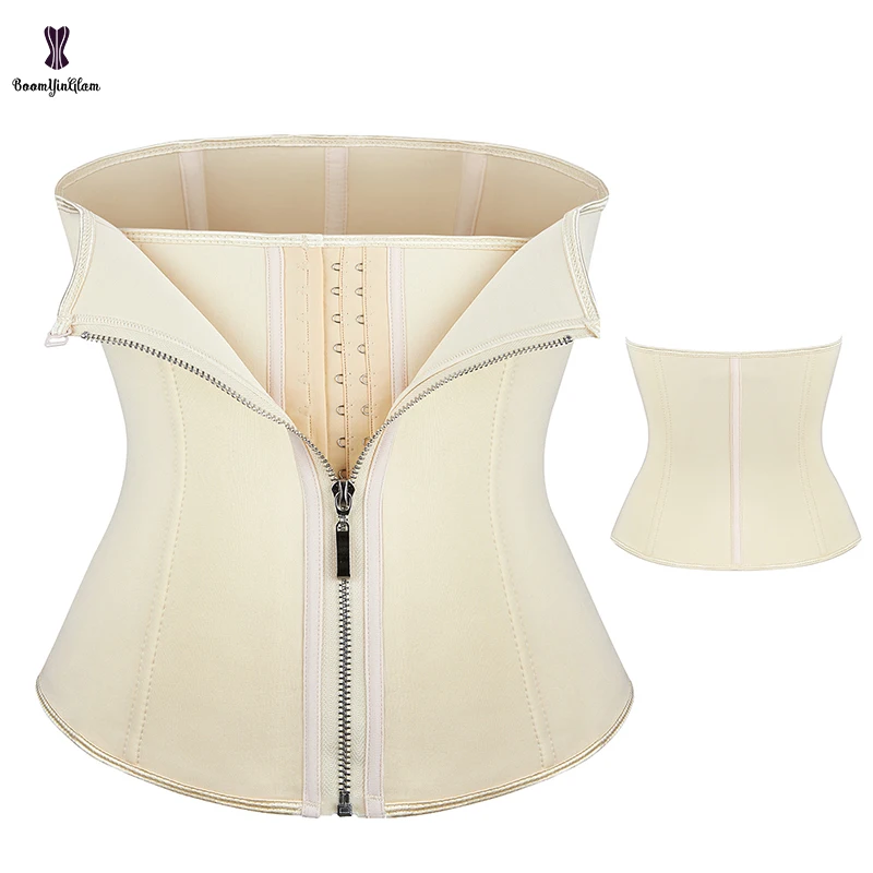 6 Steel Boned Zip Up Waist Trainer Slimming Tummy Belt Modeling Strap Waist Cinchers Body Shaper Neoprene Corset 611#