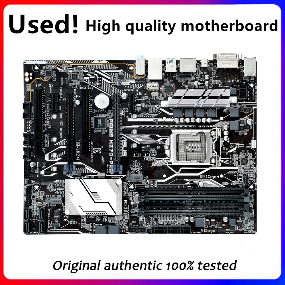 

For Asus PRIME H270-PRO Original Used Desktop Intel H270 H270M DDR4 Motherboard LGA 1151 i7/i5/i3 USB3.0 SATA3