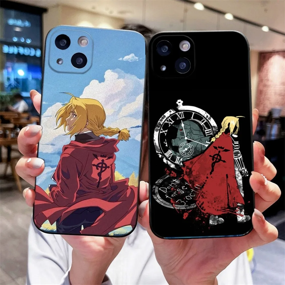 

F-Fullmetal A-Alchemist Phone Case For iPhone 14,13,12 Mini 11 Pro XR,X,XS,MAX 6S,7,8 Plus Silicone Cover Soft black