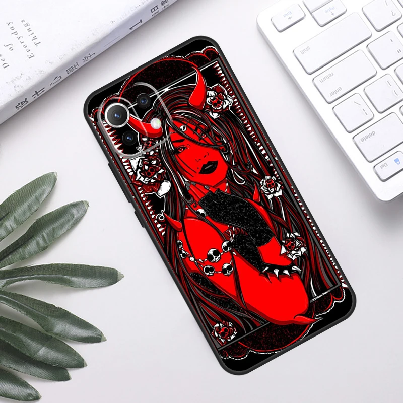Diabo satanás caso para poco f5 x3 x5 pro f3 f4 gt m5s c40 capa traseira para xiaomi 13 12 lite 11t 12t pro 12x