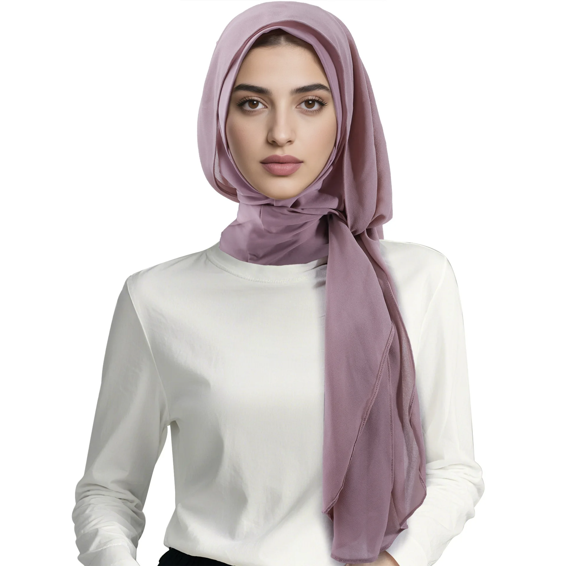 

Однотонный платок для трансграничной торговли AliExpress Amazon, двухслойный, с бантом, для самостоятельного ношения, удобный для внешней торговли, для обмотки головы