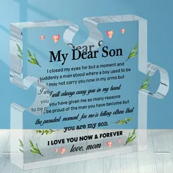 Desk Sign for Son, Gift from Mom to My Son I Closed My Eyes for But a Moment Desk Decoration Son Acrylic Desk Sign
