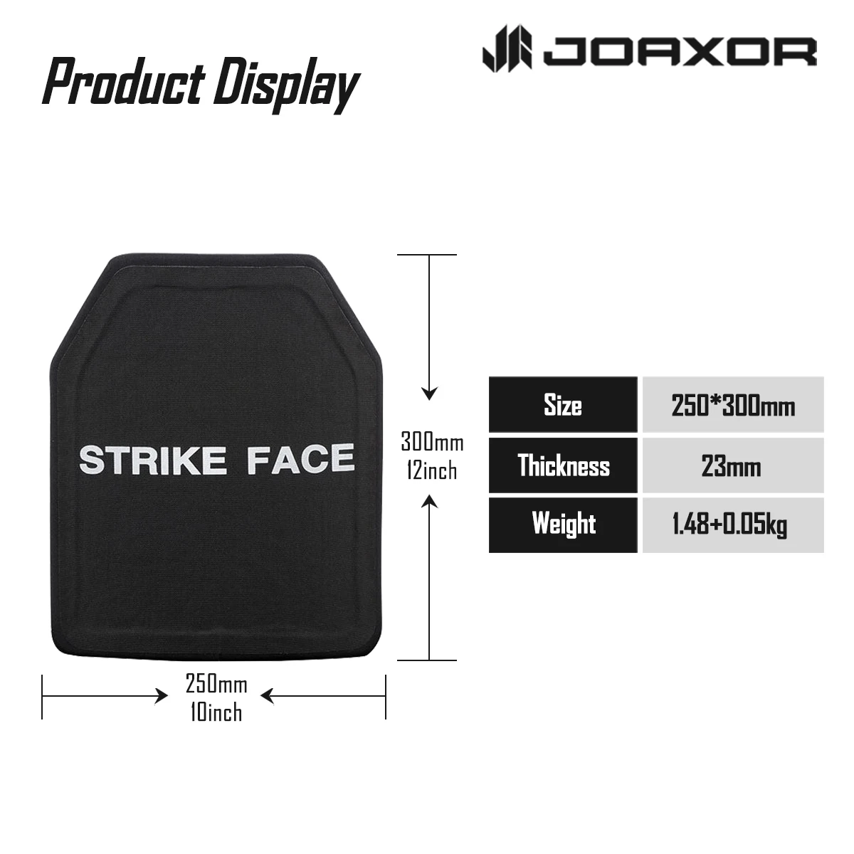 JOAXOR PE لوحة مضادة للرصاص 10x12 بوصة فئة NIJ فئة III لوحة مضادة للرصاص لوحة إدراج تكتيكية على ظهره سطح السفينة درع للجسم