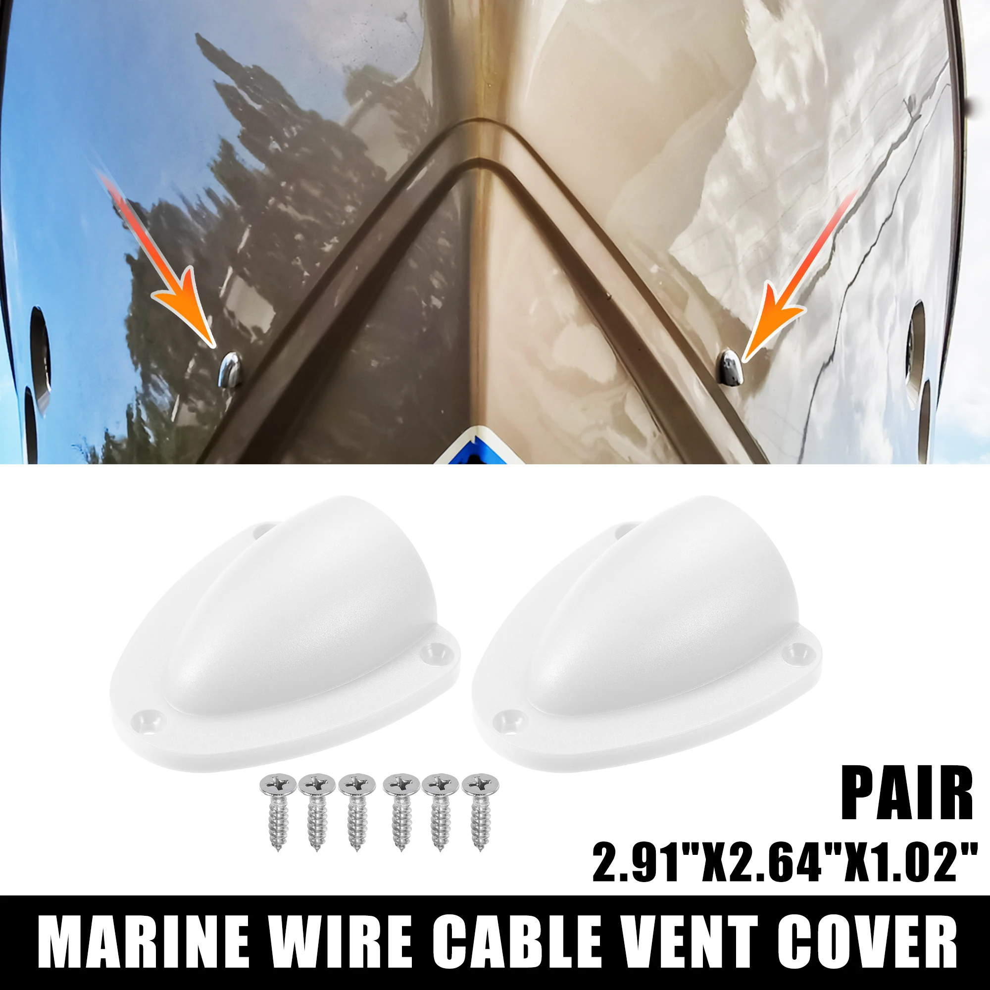 

Кабельный вентиляционный колпачок UXCELL для морских судов, 1 или 2 пары, 2.91x2.64x1.02 дюйма, белый/черный