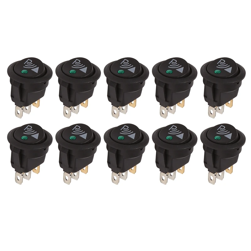 10X Round 3 Pin Rocker / Parking Off Switch Front Rear Walking Sensor