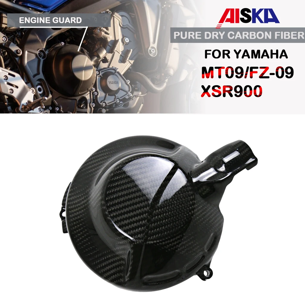 Motorcycle Accessories Engine Guard Clutch Cover Fairing Kit 3K Pure Dry Carbon Fiber For Yamaha MT09 FZ09 XSR900 2022 2023 2024