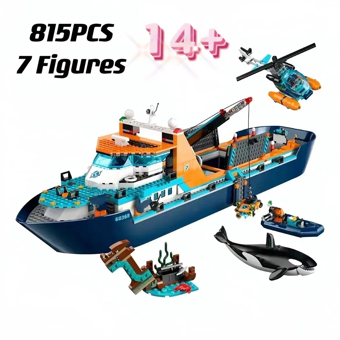 

Newproduct City Ocean 60368 Series Adventure Big Ship Building Block Toy Model Children's Favorite Gift 815PCS