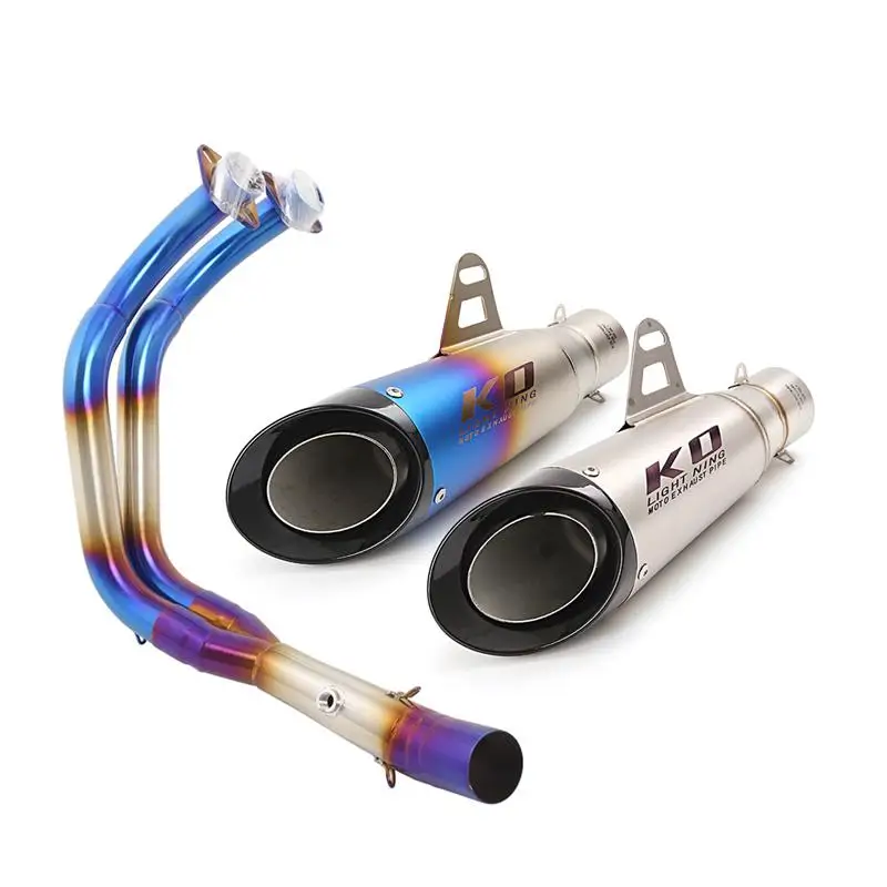 

Exhaust System For Yamaha MT07 Until 2022 Motorcycle Muffler Header Pipe Blue Slip On Without DB Killer Stainless Steel Escape