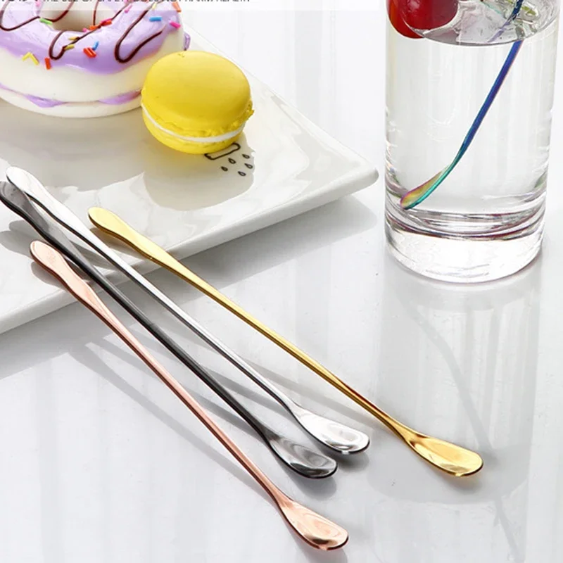 Practical Coffee Scoop Stainless Steel Coffee Spoon With Long Handle Dessert Tea Teaspoon Dinnerware Ice Cream Kitchen Tool