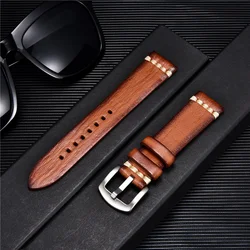 Retro Genuine Leather Strap Handmade Watchbands 18mm 20mm 22mm Watches Accessories Vegetable Tanned Leather Watch Straps