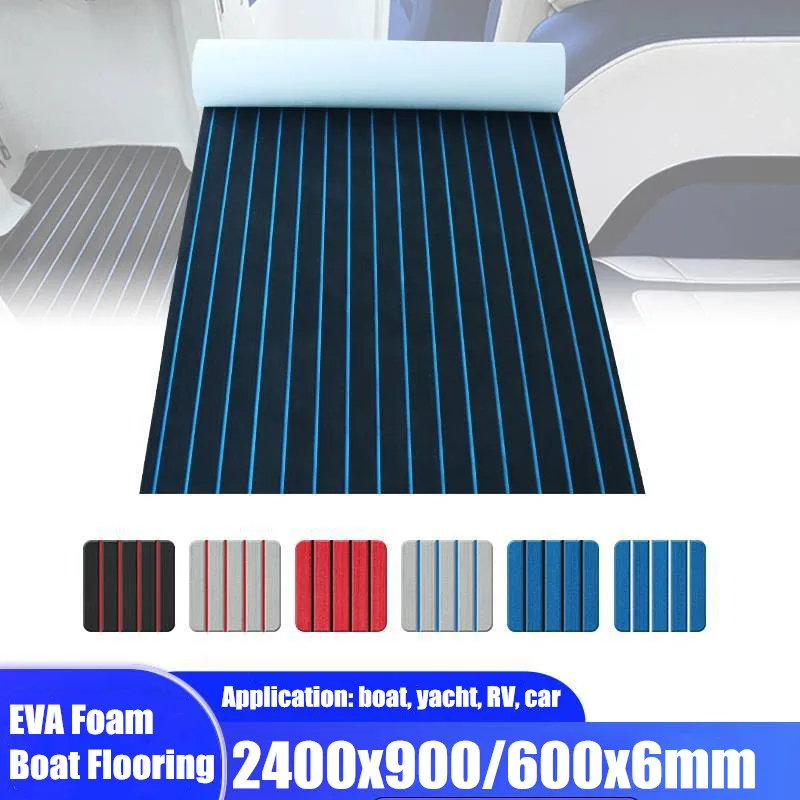 2400x900/600x6mm EVA Foam Boat Flooring Teak Foam Decking for Boats EVA Foam Sheet Marine Flooring Teak Boat Yacht Floor Carpet