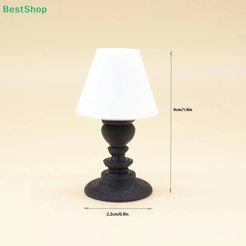 ☽Miniature Classical Table Lamp Ornament 1/12 Dollhouse Desk Lamp Model Dollhouse Decoration Building Sand Table Photo Props - view 6