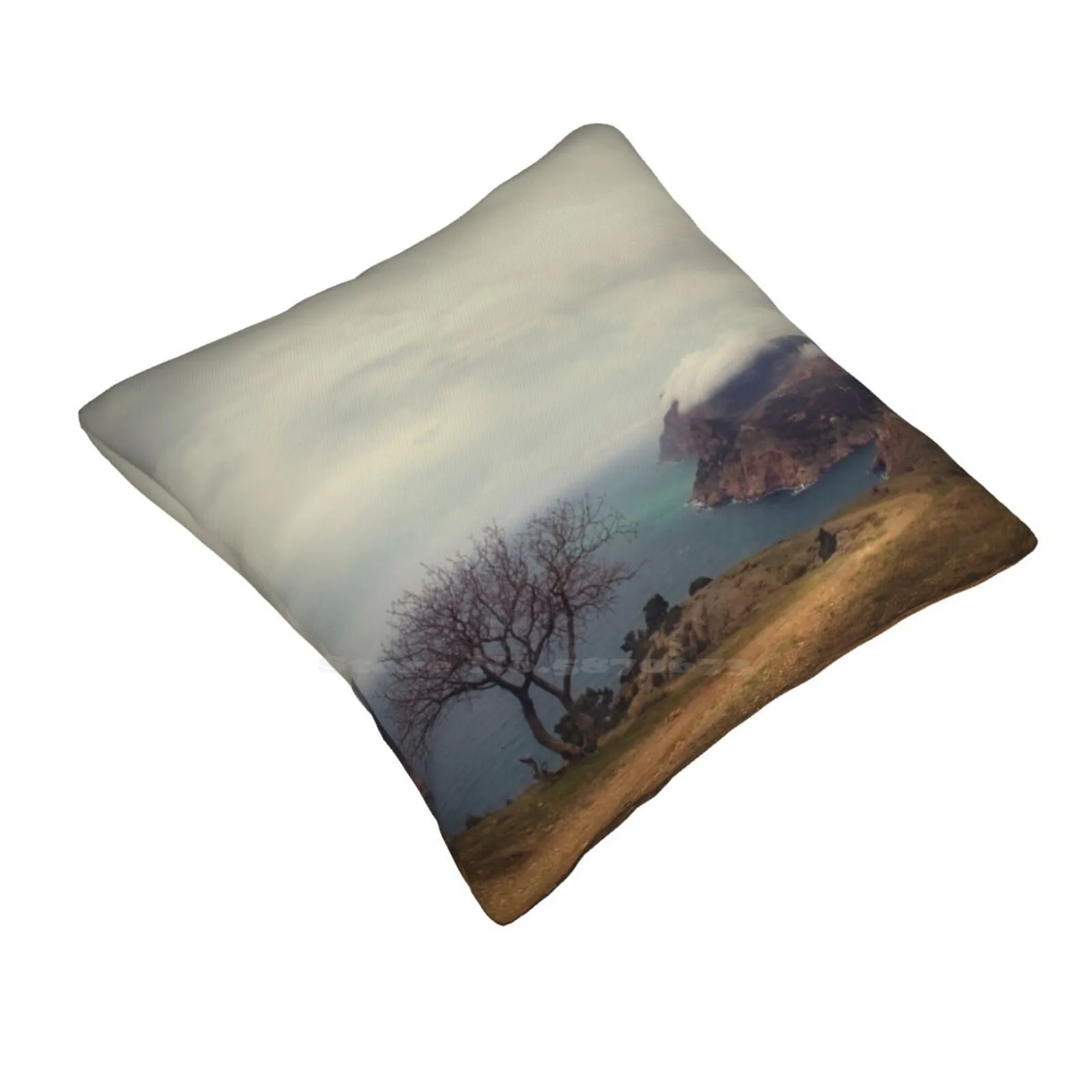 One Pillowslip Pillowcase Landscape Clodscape Seascape Sky Tree Mountain Color Image Atmospheric Cloud Loneliness Nature