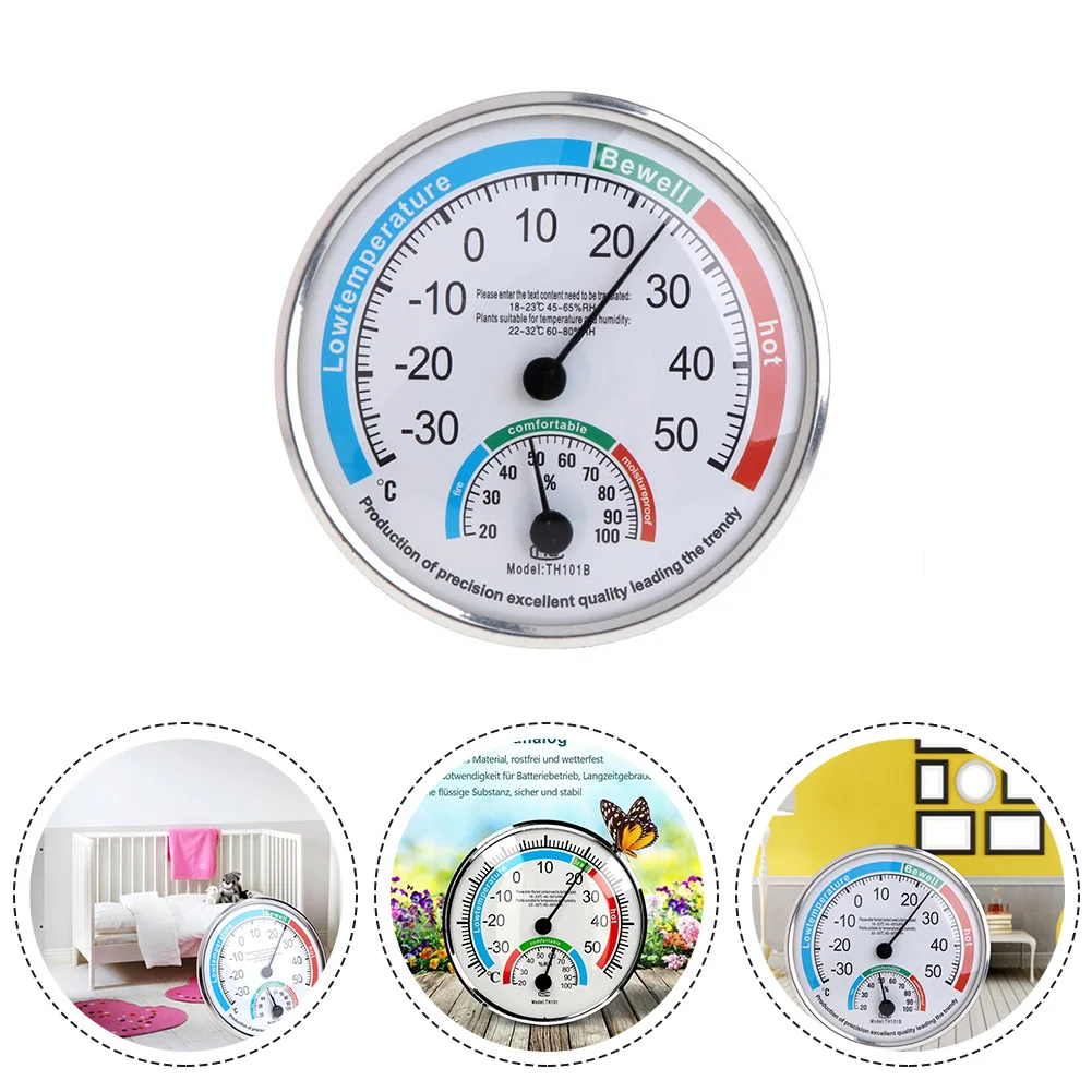 Analog Thermometer Hygrometer - Indoor Outdoor Humidity Temperature Gauge for Home Office Garden Restaurant Climate Control