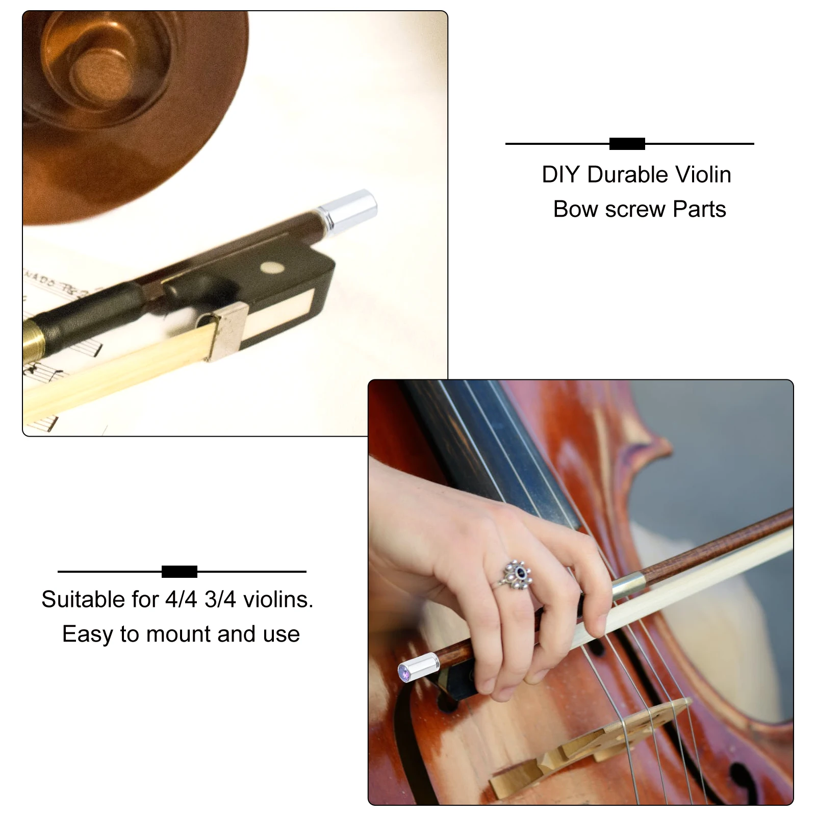 

Violin Bow Screw Durable Solid Copper For 4/4 3/4 Violin Replacement Pull Bow Part Viola Rod Accessory Stringed Instrument