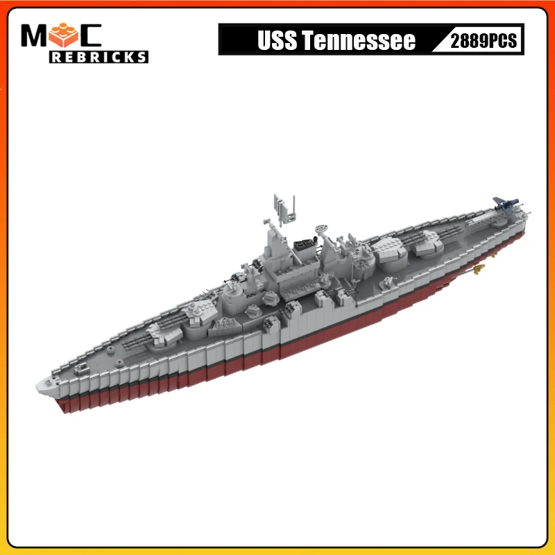 WW2 Military Warship Series MOC-36228 Battleship MOC Building Block DIY Model Bricks Toys Collection Expert Xmas Gifts 2889PCS