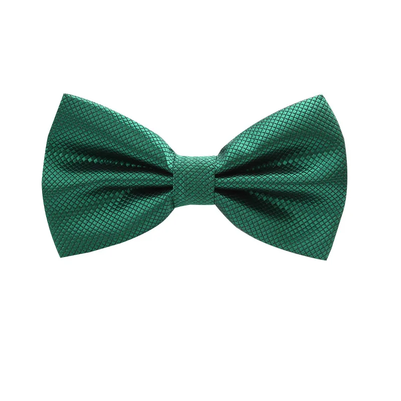 VEEKTIE Dark Green Grid Bow ties Emerald Color Cravat  For men Grooms Bowtie Polyester Butterfly Brand Gravata Wedding Party