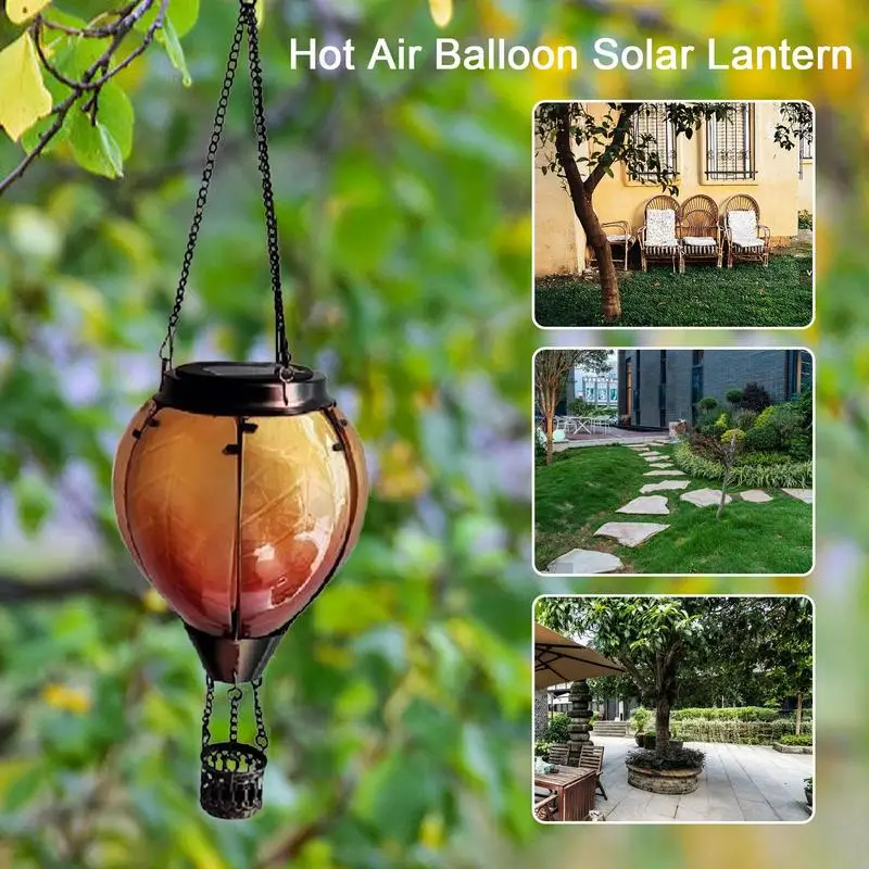 Imagem -06 - Lanterna Solar de Vidro Impermeável Jardim Decorativo Luz Balão de ar Quente Decoração do Pátio