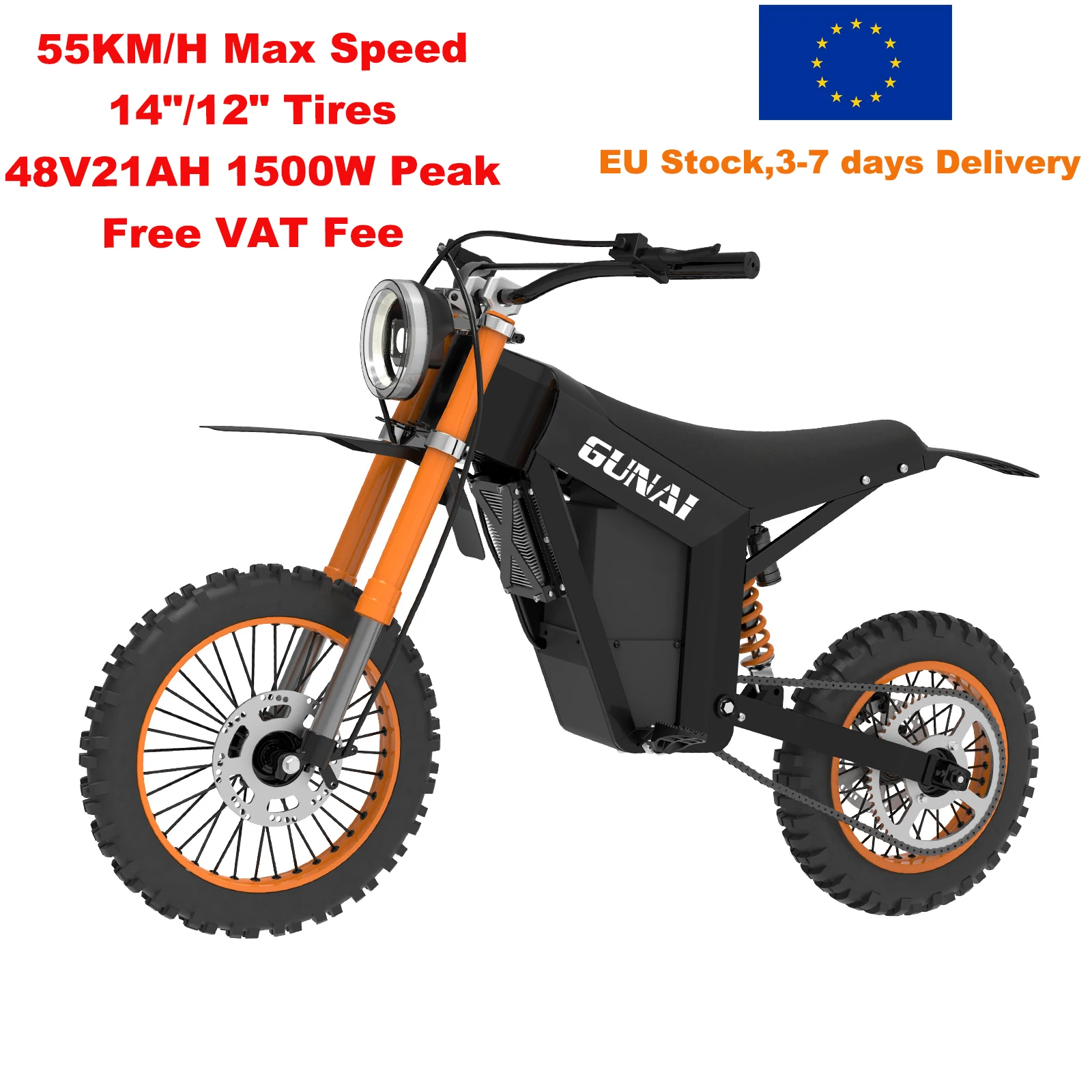 

EU Electric Bike Off-road Snowmobile Peak 1500W 48V21AH 55KM/H Bicycle,Hydraulic And Pneumatic shock absorber,Electric Motorbike