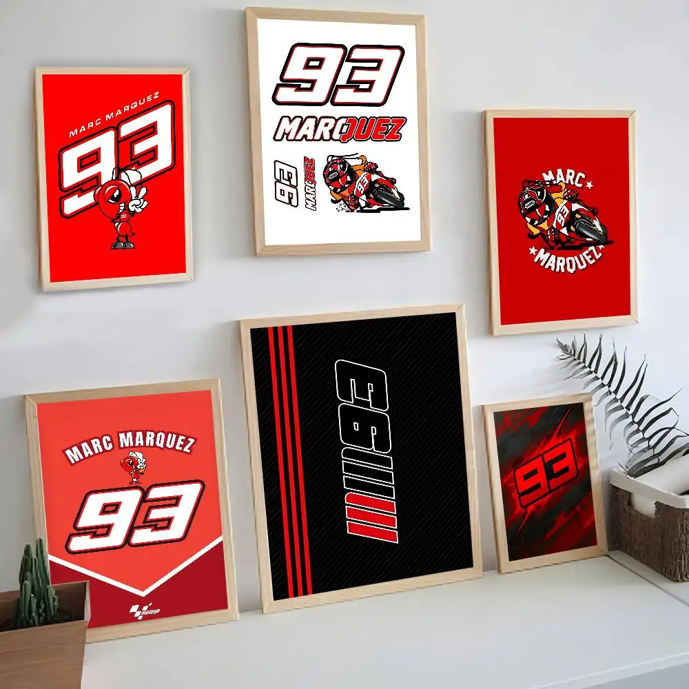 M-Marquezs-s 93 Logo Classic Vintage Posters Decoracion Painting Wall Art White Kraft Paper Kawaii Room Decor