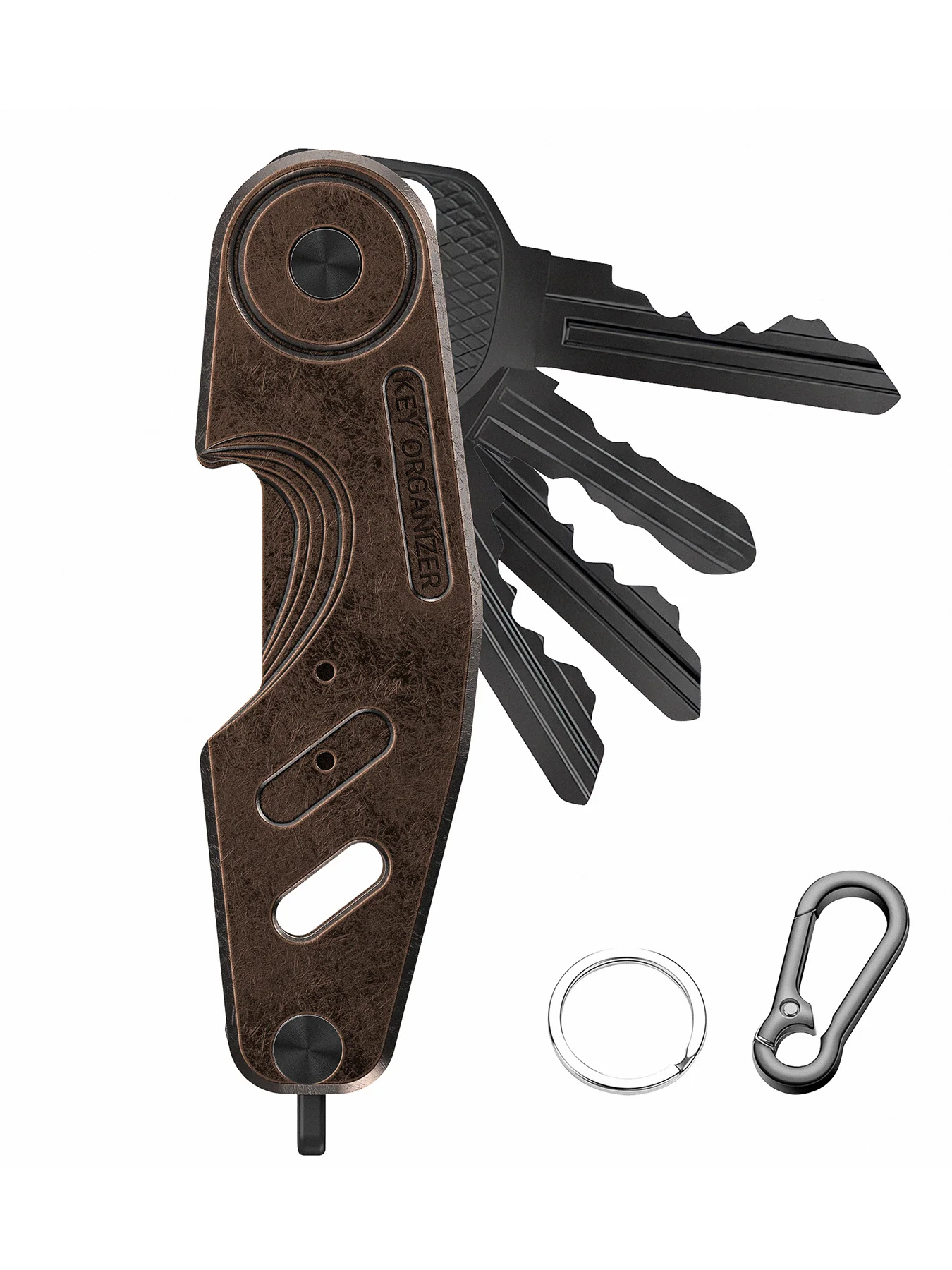 Compact Metal Aluminum Key Organizer, Minimalist Innovative Keyholder-Car Key Chain, Smart KeyChains Key Case up to 6 Keys