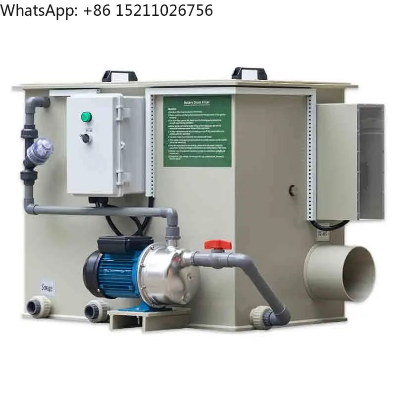 Factory Price Gravity Fed Rotary Drum Filter 30m/h Food Grade PP Seawater Aquaculture Fish Farming Ras System Used