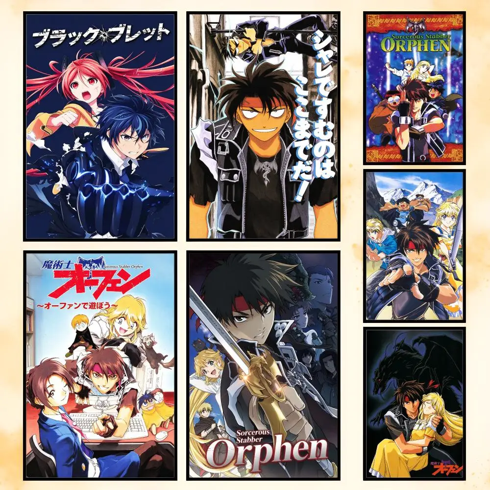 Anime Sorcerous Stabber Orphen Poster Waterproof Self-Adhesive Wall Art Poster for Bedroom, Dorm, Cafe Decor and Gifts